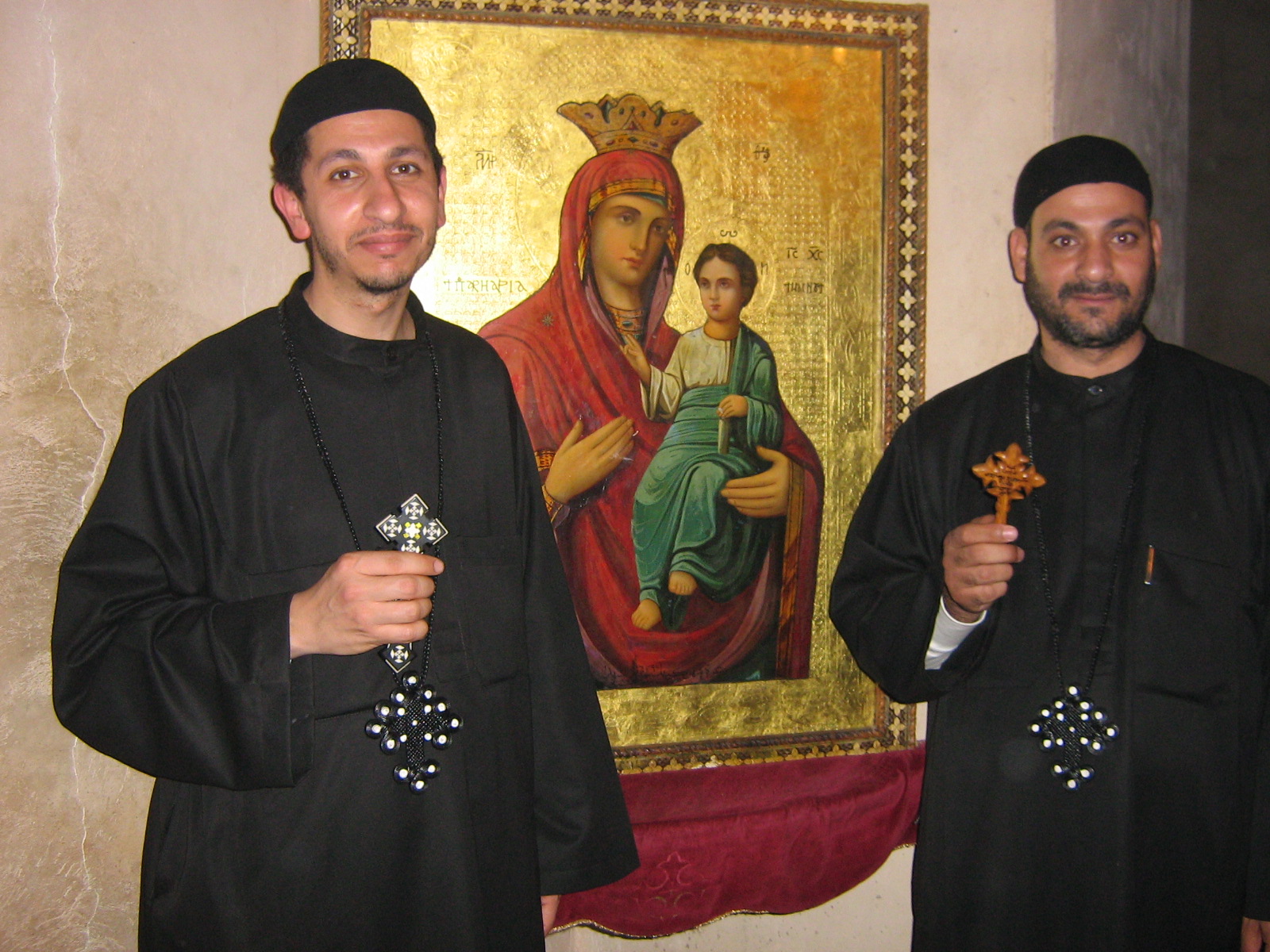 Clergy procession with crosses