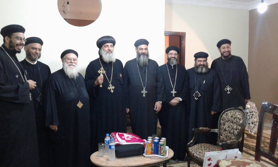 Clergy group at the church entrance