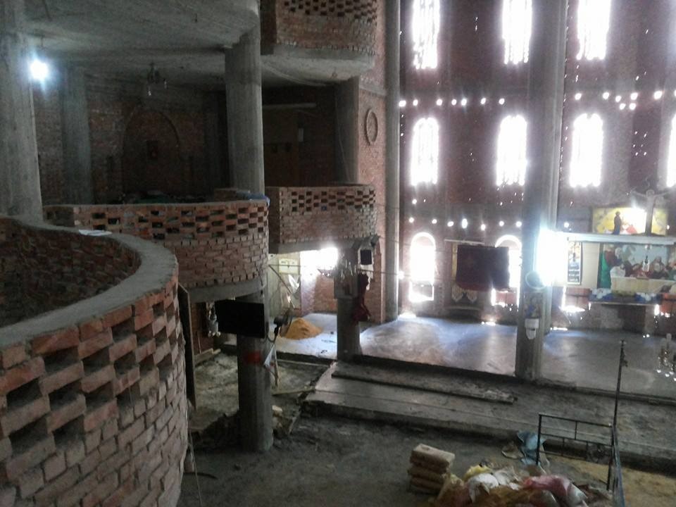 Construction progress of the church building