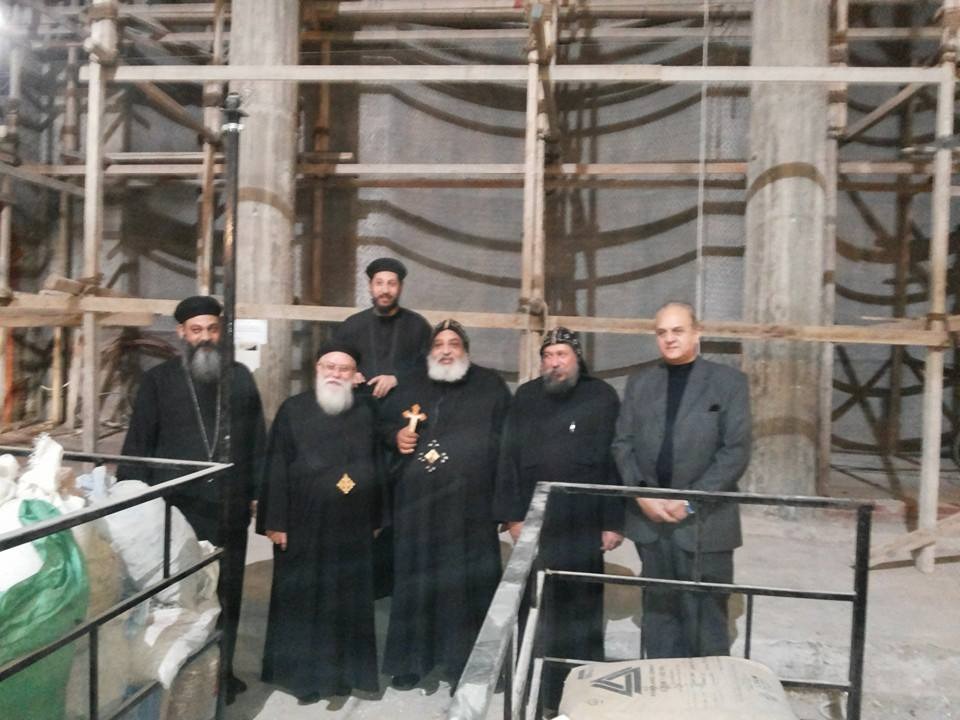 Clergy visit during construction of the church